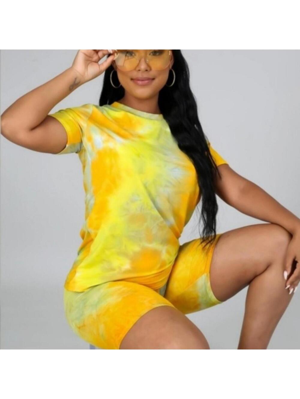 Yellow Tie-Dye Short Set ☀️💛 | Size Medium | NWT